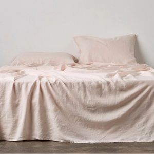 100% Flax Linen Sheet Set (Peach) - InBedStore